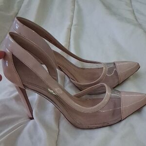 Gianni Bini Blush and Clear Heels